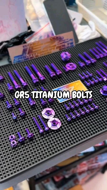 TITANIUM GR5 BOLTS SET #ADMOTO #MasMuraSaShopee #fyp #shopeeVideo  #trending #viral #foryou  #gr5bolts #titaniumbolts #titaniumgr5 #gr5