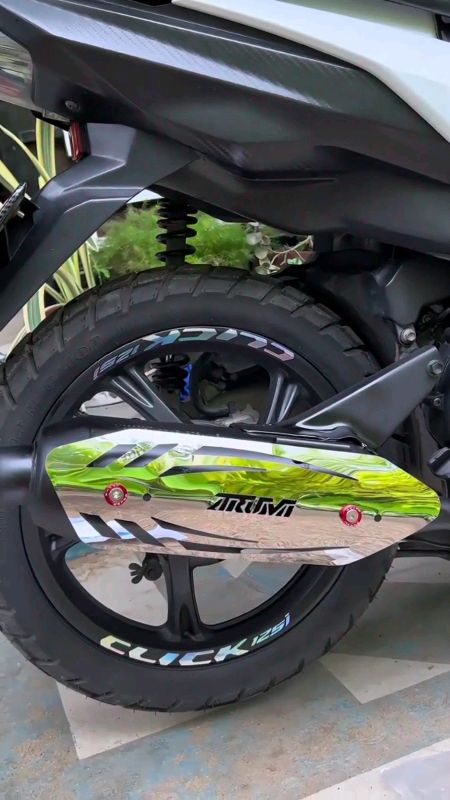 CNC Stainless Steel Muffler Cover Heat Guard Exhaust Cover for Honda Click Yamaha Mio M3 #freecoinsinShopee #masmurasaShopee
