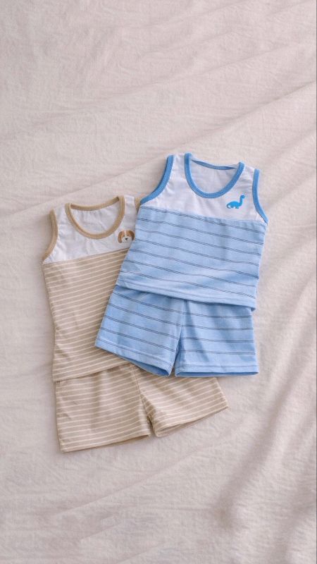 Stripe Terno Short For Baby Boy 0-4 Months Old Pambahay For Kids
