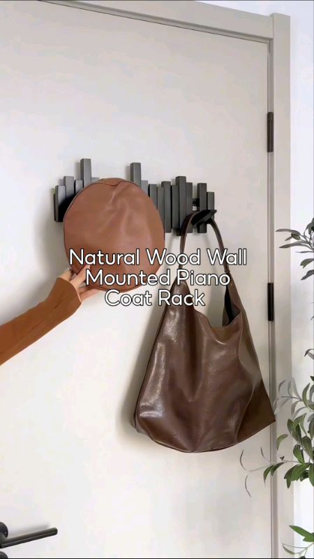 Natural Wood Wall Mounted Piano Coat Rack 🔥🔥🔥 #homefinds #organizer #fyp #MasMuraSaShopee #shopeefinds #buynow #trending #budolfinds #highquality