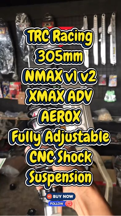 ￼TRC Racing 305mm Yamaha NMAX v1 v2 XMAX ADV AEROX Fully Adjustable CNC Shock Suspension 1111-305 #FreeCoinsInShopeeVideo #foryou #trending