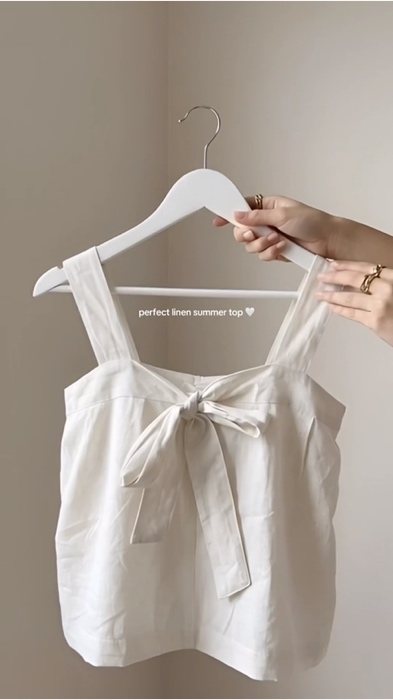 Sunny&Co Cotton Linen Summer Solid Color Knotted Camisole #summertop #linentop #linen #camisole #MasMuraSaShopee #FreeCoinsInShopeeVideo