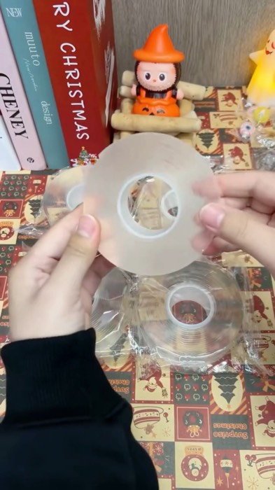 ￼Nano Double-Sided Tape - Transparent, Reusable, Waterproof Adhesive for Home Use #nanotape #doublesidedtape #MasMuraSaShopee #fyp