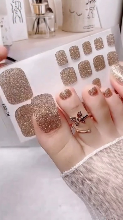 3D Toenail Sticker DIY Nail Art Self-adhesive Finger Nail Sticker Waterproof Manicure #stickernails #nailsticker #nails #DIY #fyp