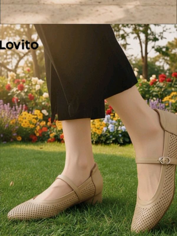Lovito Women Preppy Heels Soft Sole Shoes Mom Shoes Commute All Seasons  #FreeCoinsInShopeeVideo