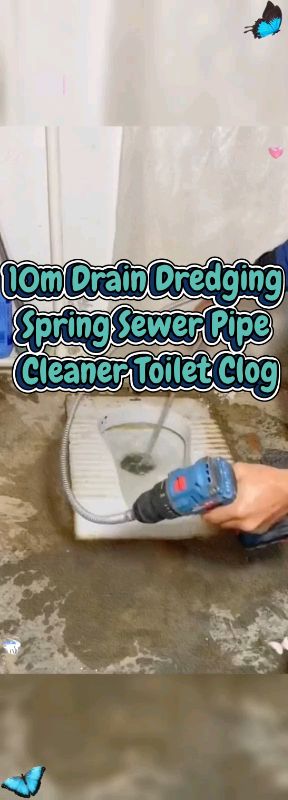 10m Drain Dredging Spring Sewer Pipe Cleaner Toilet Clog, Removal Plumbing Tool Dredging Tool#dredgingspring#clog