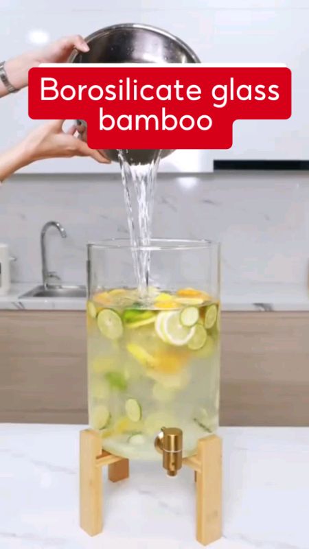 Check out na😍#waterdispenser #borosilicateglass #jugdispenser #woodenstand #hotandcold #pitcherjar #homeessentials #homeideas #affordable #aesthetic