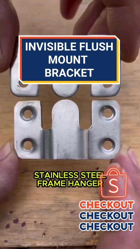 INVISIBLE FLUSH MOUNT BRACKET #invisible #FlushMount #bracket  #SShaped #stainlesssteel #musthaveathome #trending #shopeepaydaysale #ShopeePHCommsXTRA