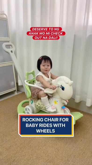 ROCKING CHAIR FOR BABY RIDES WITH WHEELS #RockingChair #wheels #rides #FreeCoinsInShopeeVideo #MasMuraSaShopee #fyp #viral #shopee #trending #foryou