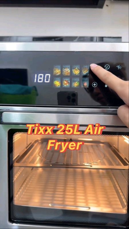 Tixx Air Fryer Oven 25L Stainless Steel LCD Display Touch Control Visualization #tixx #airfryer #oven #fyp #viral #trending #MasMuraSaShopee #foryou