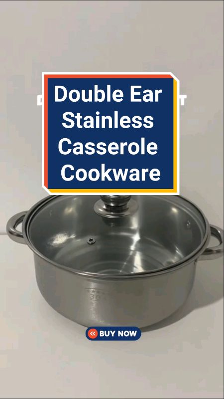 Double Ear Handle Stainless Casserole Cookware #casserole #cookware #FreeCoinsInShopeeVideo #MasMuraSaShopee #ShopeePHPaydaySale #fyp #buynow
