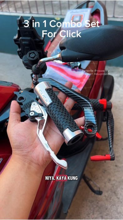 3 in 1 Combo Set For Click #handlegrip #handguard #brakelever #motorcycleaccessories #motorcycle #fyp #viral #trending