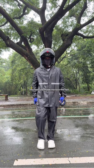 Waterproof Raincoat Set Men Women Thick rainsuit reflective stripe rain coat for motorcycle#fyp #shopeefinds #raincoat #motorcycleraincoat