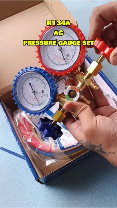 R134a Car Aircon Manifold Gauge Freon Pressure Gauge AC Manifold Gauge Set #caraircon #refrigeration #Carfreon #sulit #sale #DIY #fyp #shopee #viral