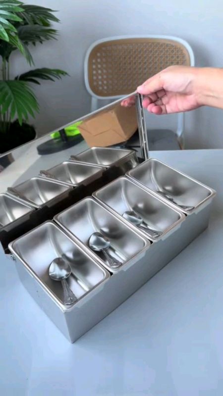 COD】Stainless Steel Seasoning Restaurant Chef with Lid #storagebox  Household Spice #seasoningjar  Box for ₱798 - ₱998.