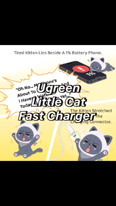 UGREEN PD 45W GaN Little Cat Charger Fast Charger with Cat Face Design #cat #catlover #trending #jacksonyee #home #mobile #fastcharger #charger #buy