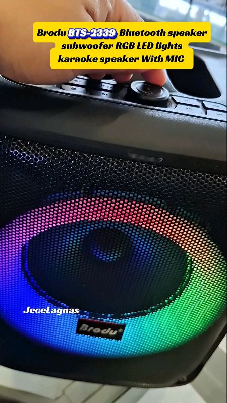 Check out Brodu BTS-2339 Outdoor wireless Bluetooth speaker subwoofer RGB LED lights karaoke speaker With MIC #bluetoothspeaker #karaoke #everyone #SA