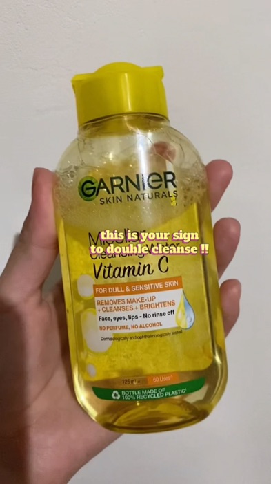 garnier micellar cleanser💛 #garnier #micellar #micellarwater #makeupremover