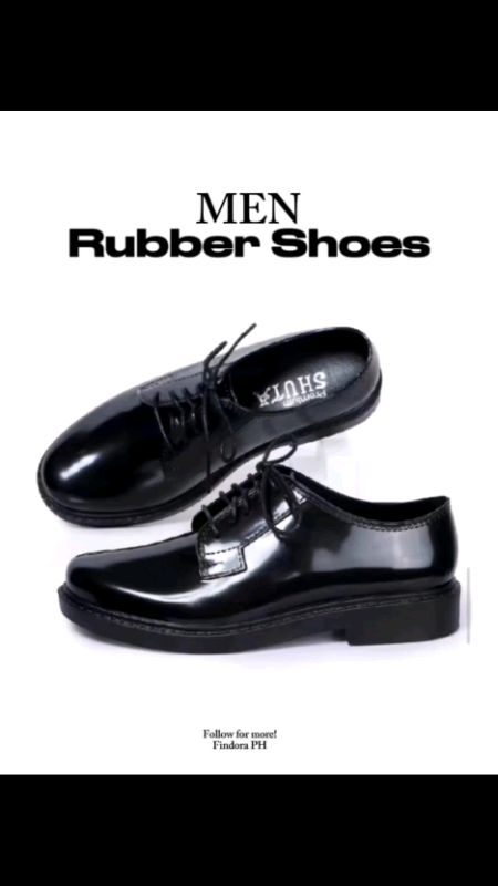 Black Rubber Shoes Black Shoes Office Shoes #rubber #black #shoes #school #office #men #fyp #trending